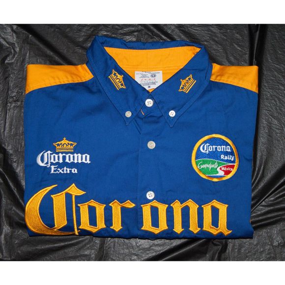 Corona Extra Short Sleeve Button Front Logo Shirt - Picture 6 of 7